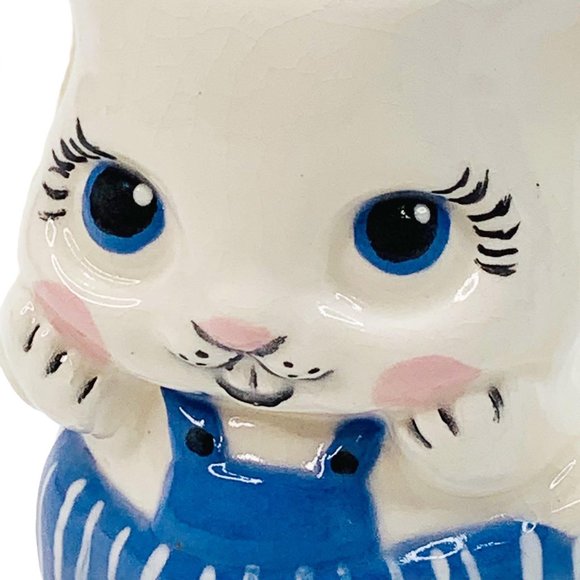 Vintage Easter Bunny Rabbit Child Planter Mug Cup Anthropomorphic Kitsch Spring - Picture 6 of 9